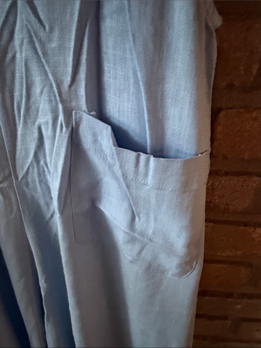 Women's Light Blue Wide-Leg Denim-Style Overalls - Picture 9 of 14